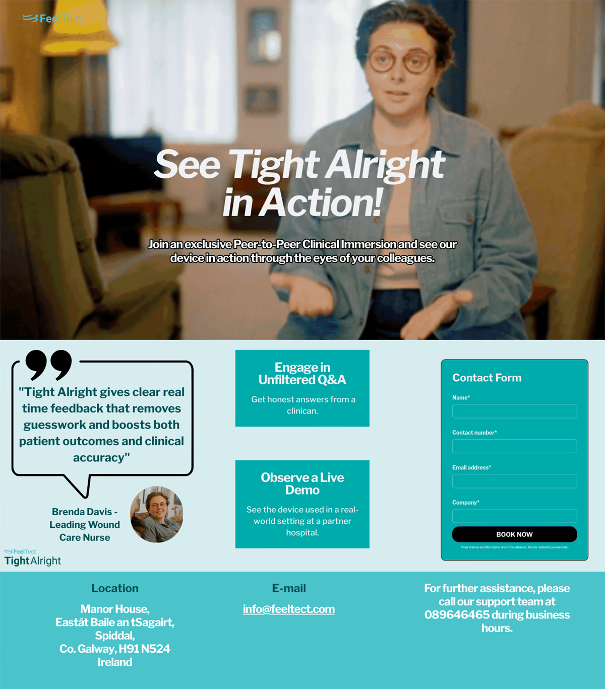 Conversion landing page for the Tight Alright peer-to-peer clinical immersion programme