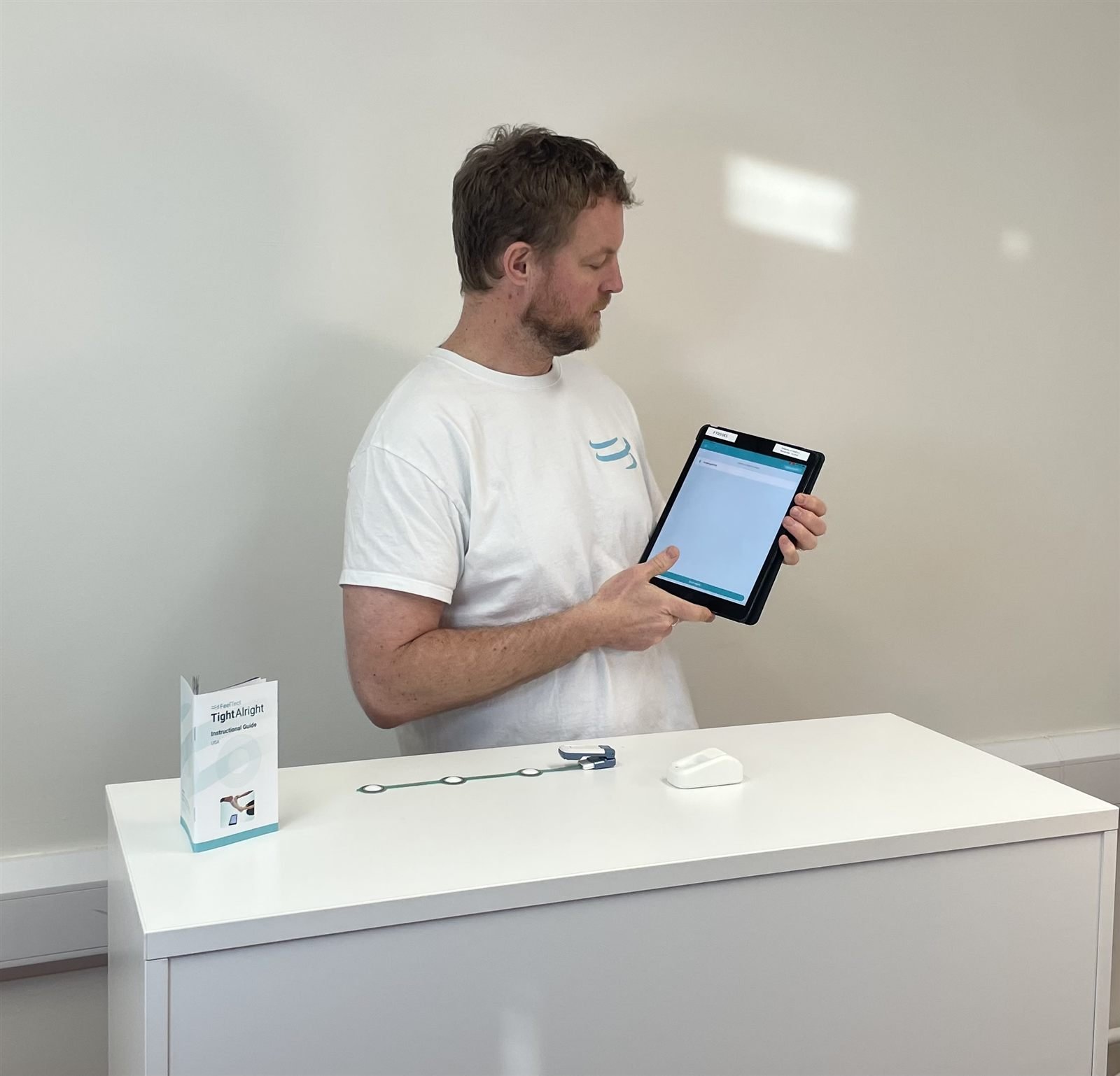 Filming a Tight Alright product demonstration behind the scenes at FeelTect