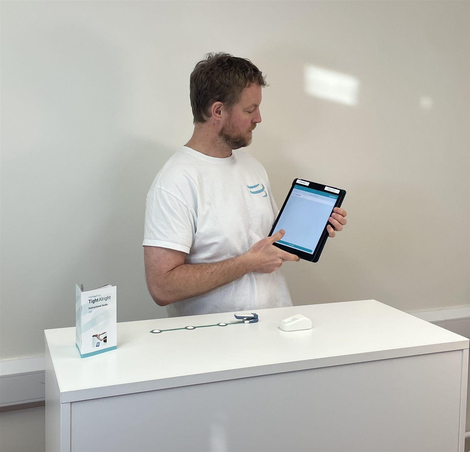 Filming a Tight Alright product demonstration behind the scenes at FeelTect